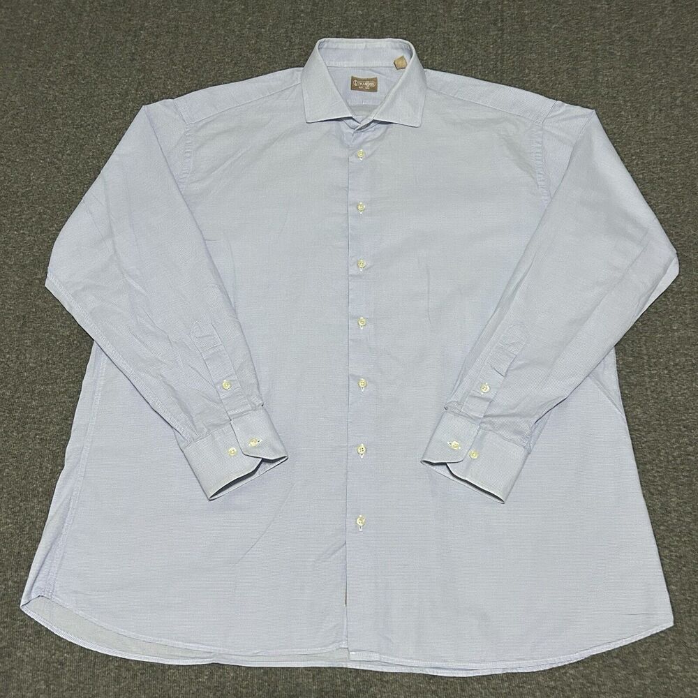 Vtg Gitman Bros Men's Long Sleeve Button Up Shirt Blue Made in USA ( Sz 18.5-36)
